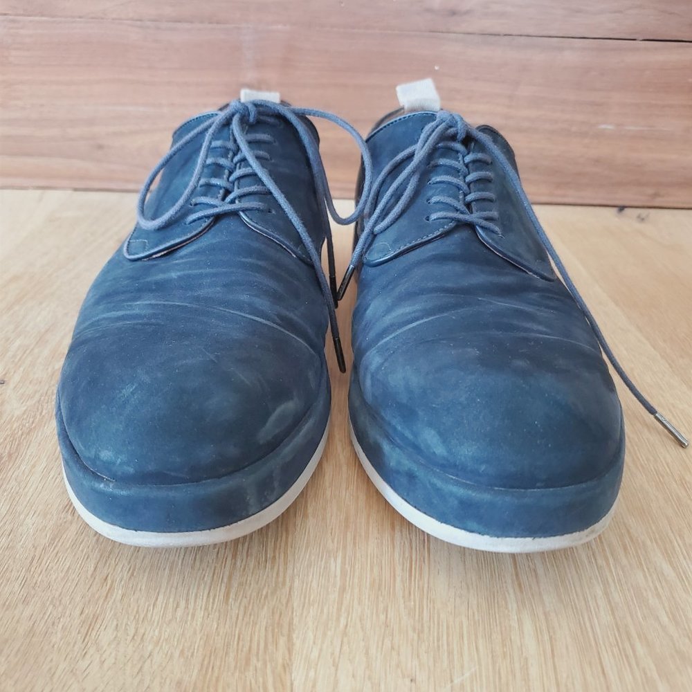 John Varvatos Men's Lace Up Loafer Size 9 Blue Hipster Leather - Picture 2 of 8